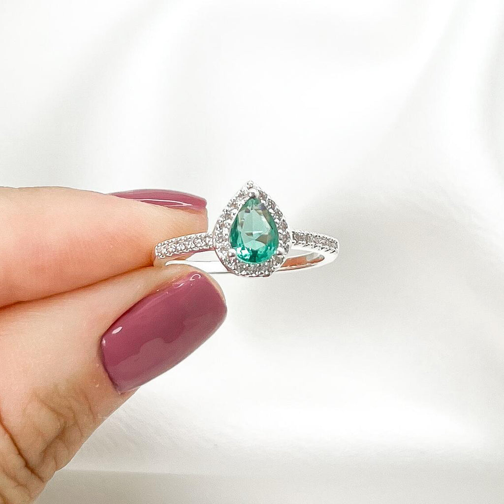 Aqua Halo Ring