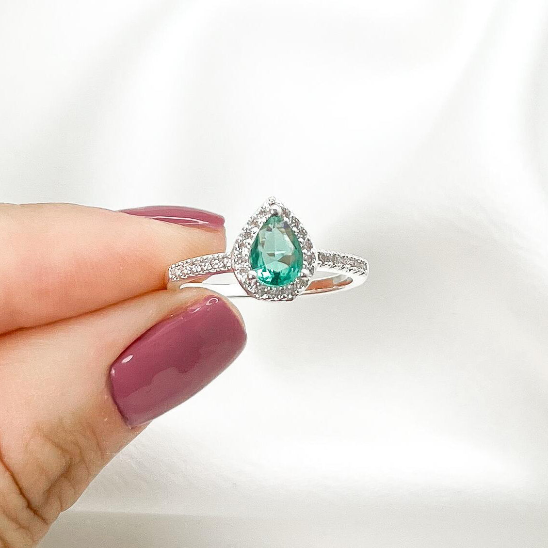 Aqua Halo Ring