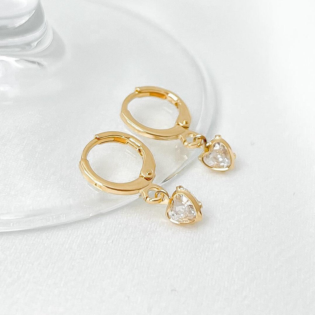 Arielle Heart Earrings - Gold