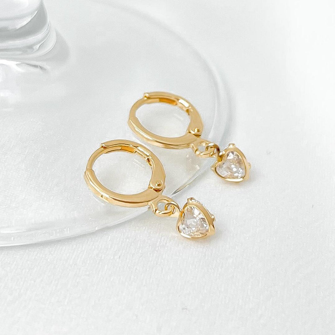 Arielle Heart Earrings - Gold