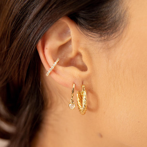 Arielle Heart Earrings - Gold