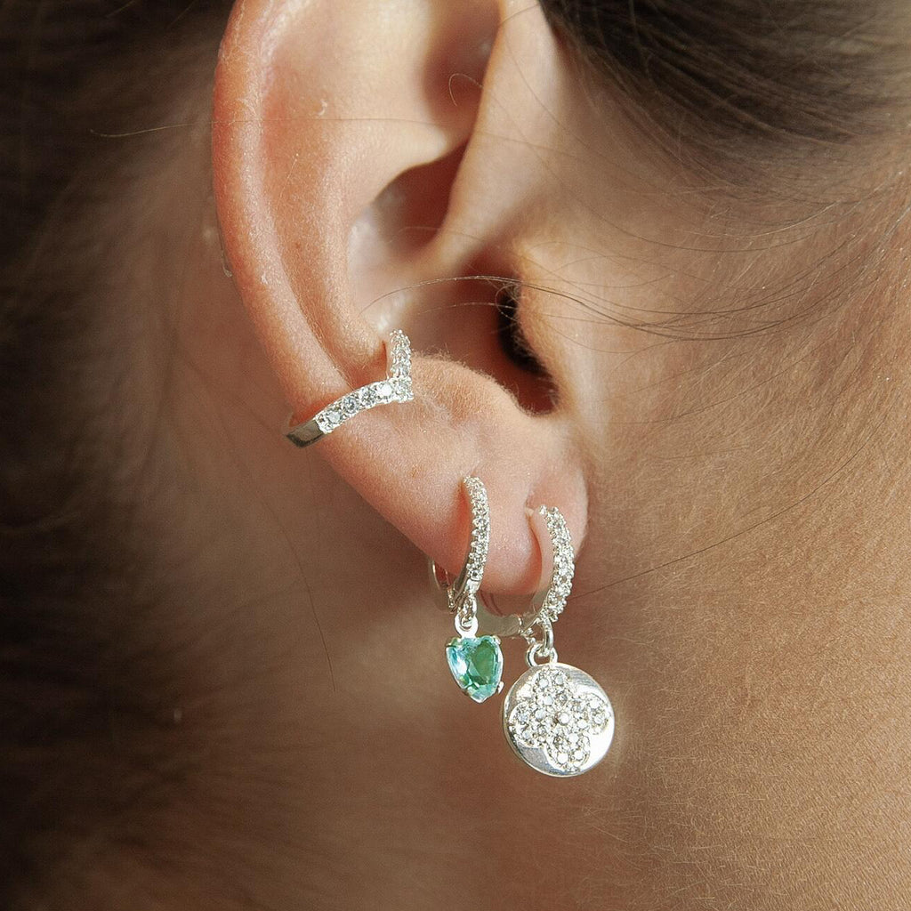 Ocean Hearts Mini Hoops
