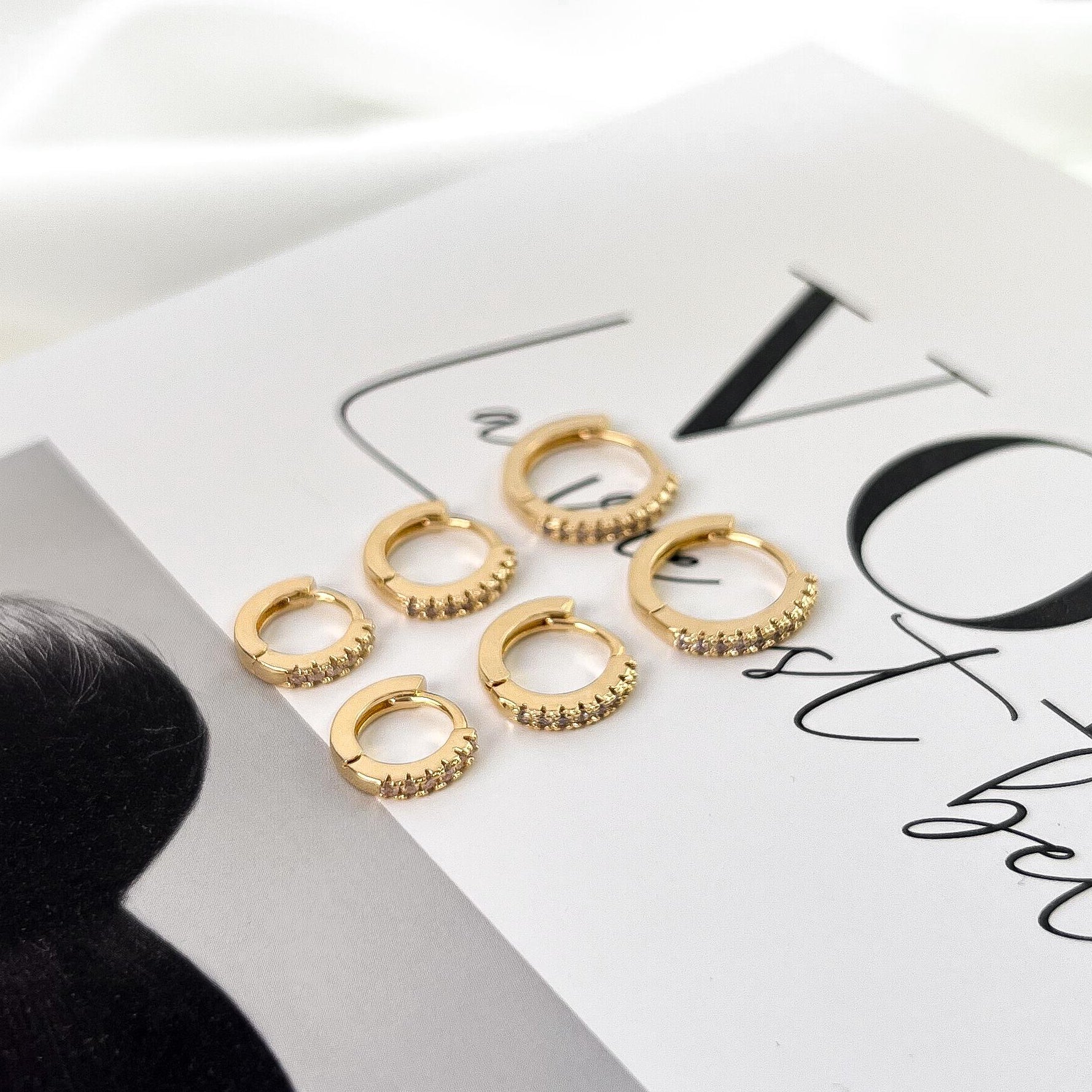 Bianca Pavé Huggie Earrings