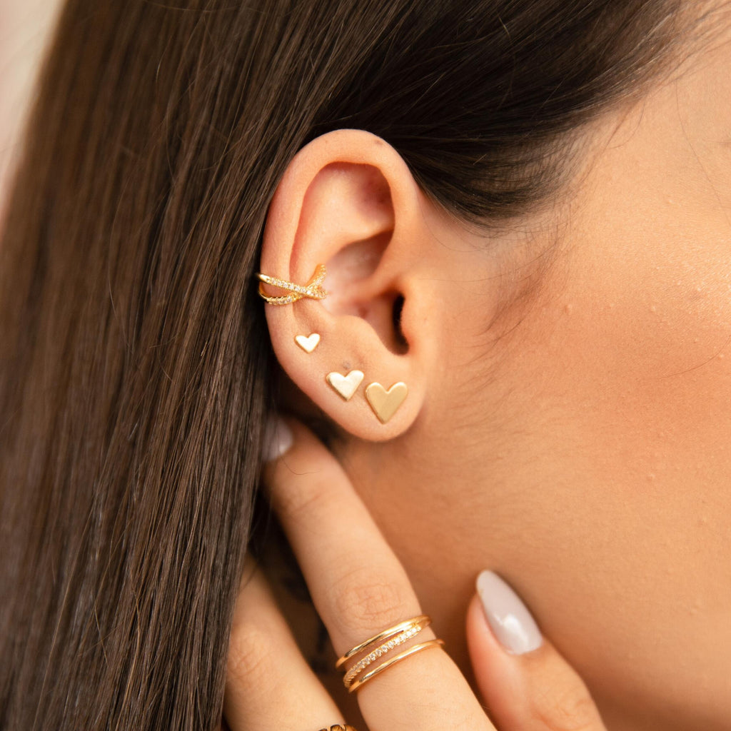 Lovie Heart Stud - Gold