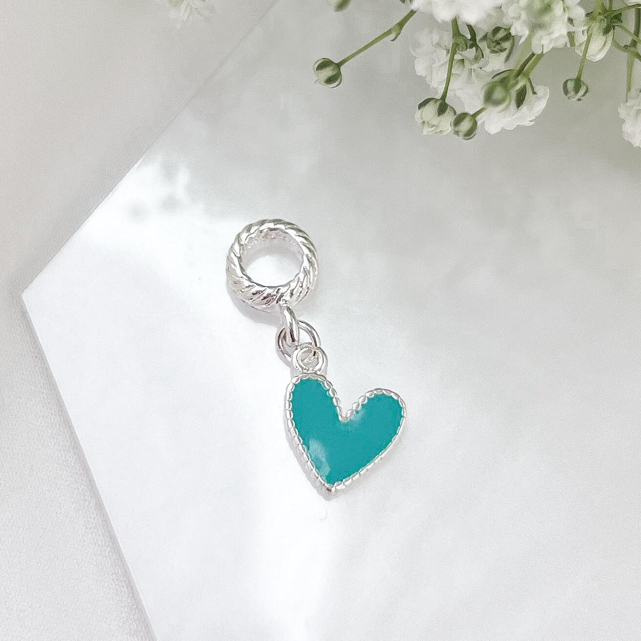 Aqua Heart Charm