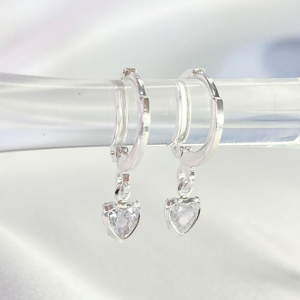 Arielle Heart Earrings - Silver
