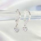 Arielle Heart Earrings - Silver