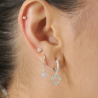 Arielle Heart Earrings - Silver